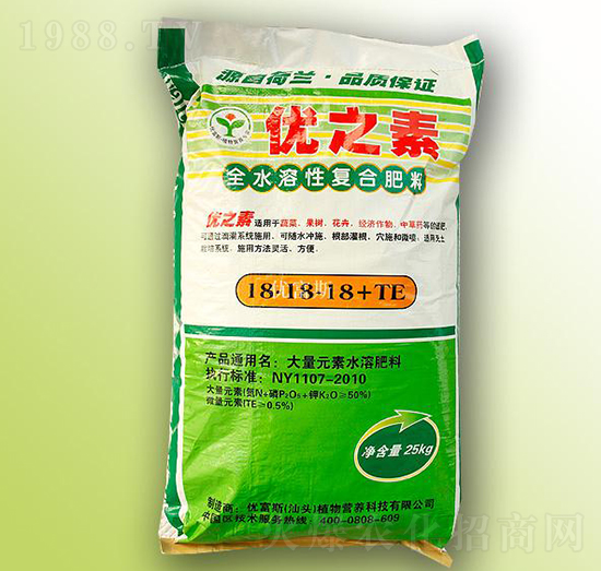 全水溶性復合肥料18-18-18+TE-優(yōu)之素-優(yōu)富斯
