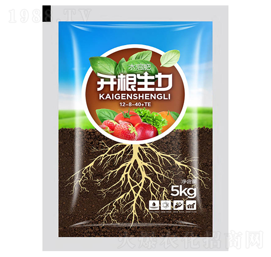 大量元素水溶肥粉劑12-8-40+TE-開根生力-云大科技